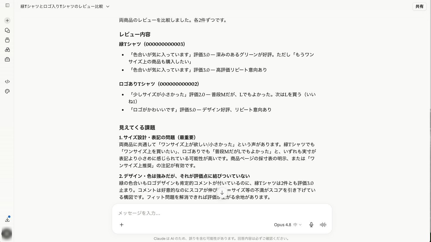 レビューの内容